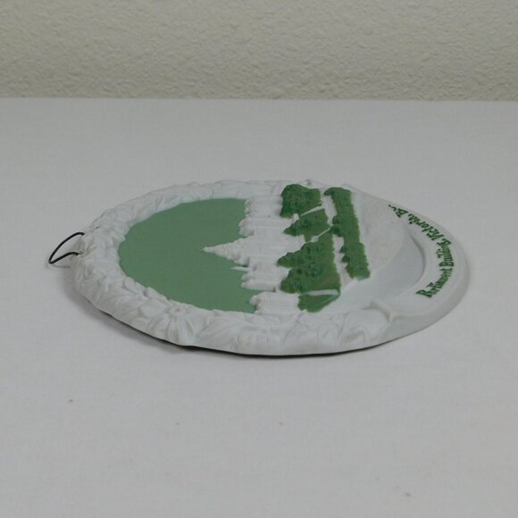 Parliament Building Victoria BC Green Jasperware Wall Decor 5.5" Plaque Vintage - Picture 6 of 8